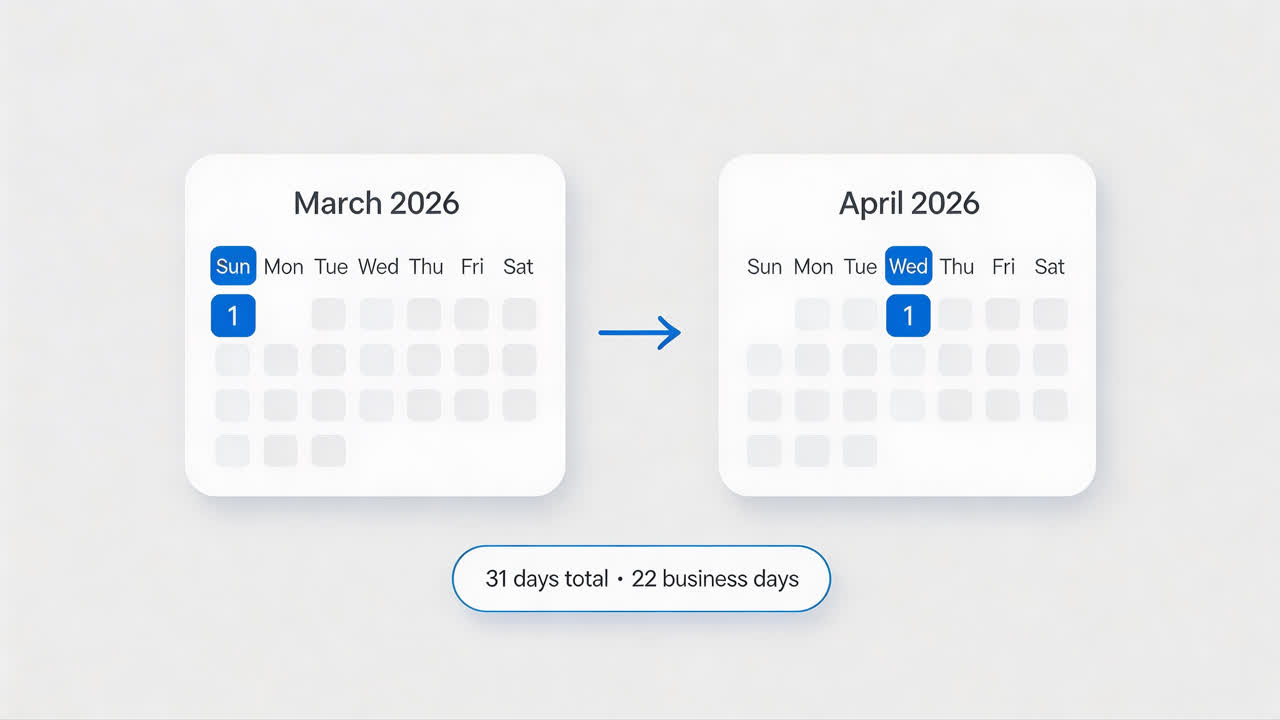 Opening visual two minimalist calendar cards side by side